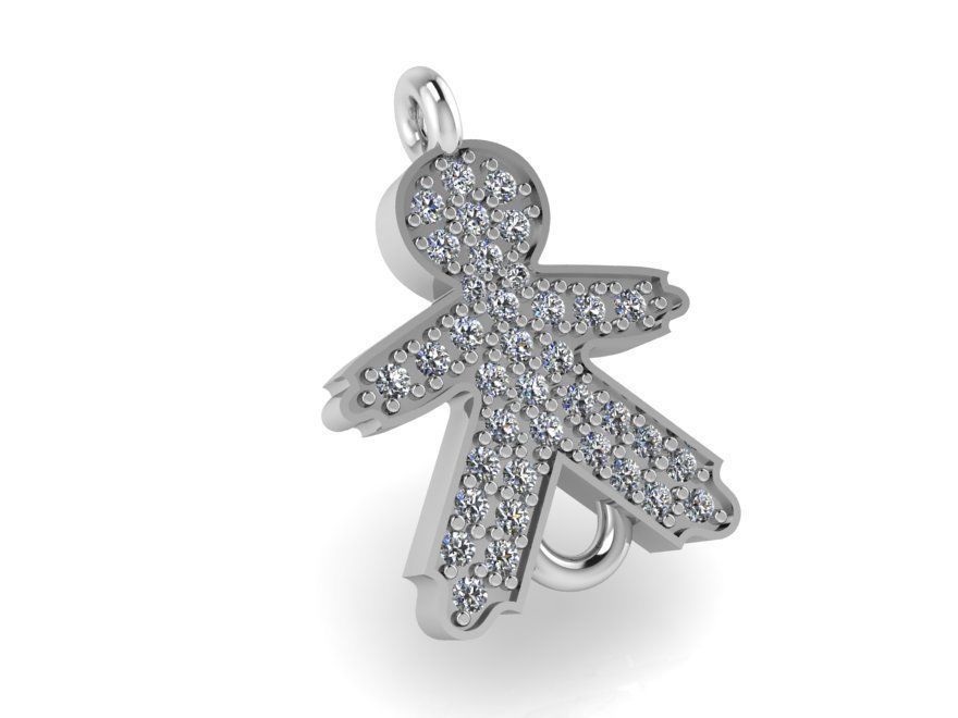 Girl and boy pendant 2401 3D print model 3D print model_3