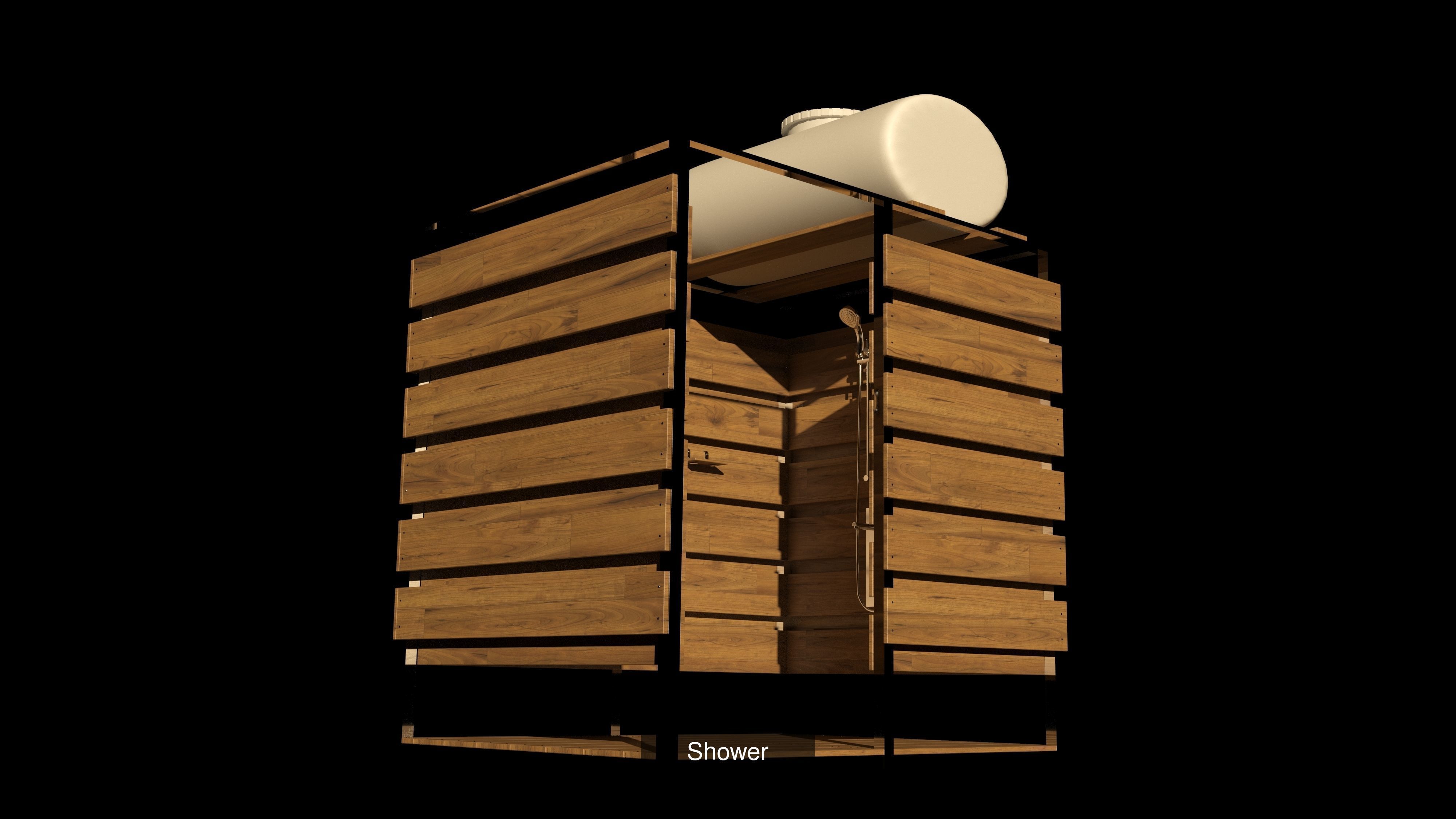 Outdoor WC and Summer shower 3D Model Collection_1