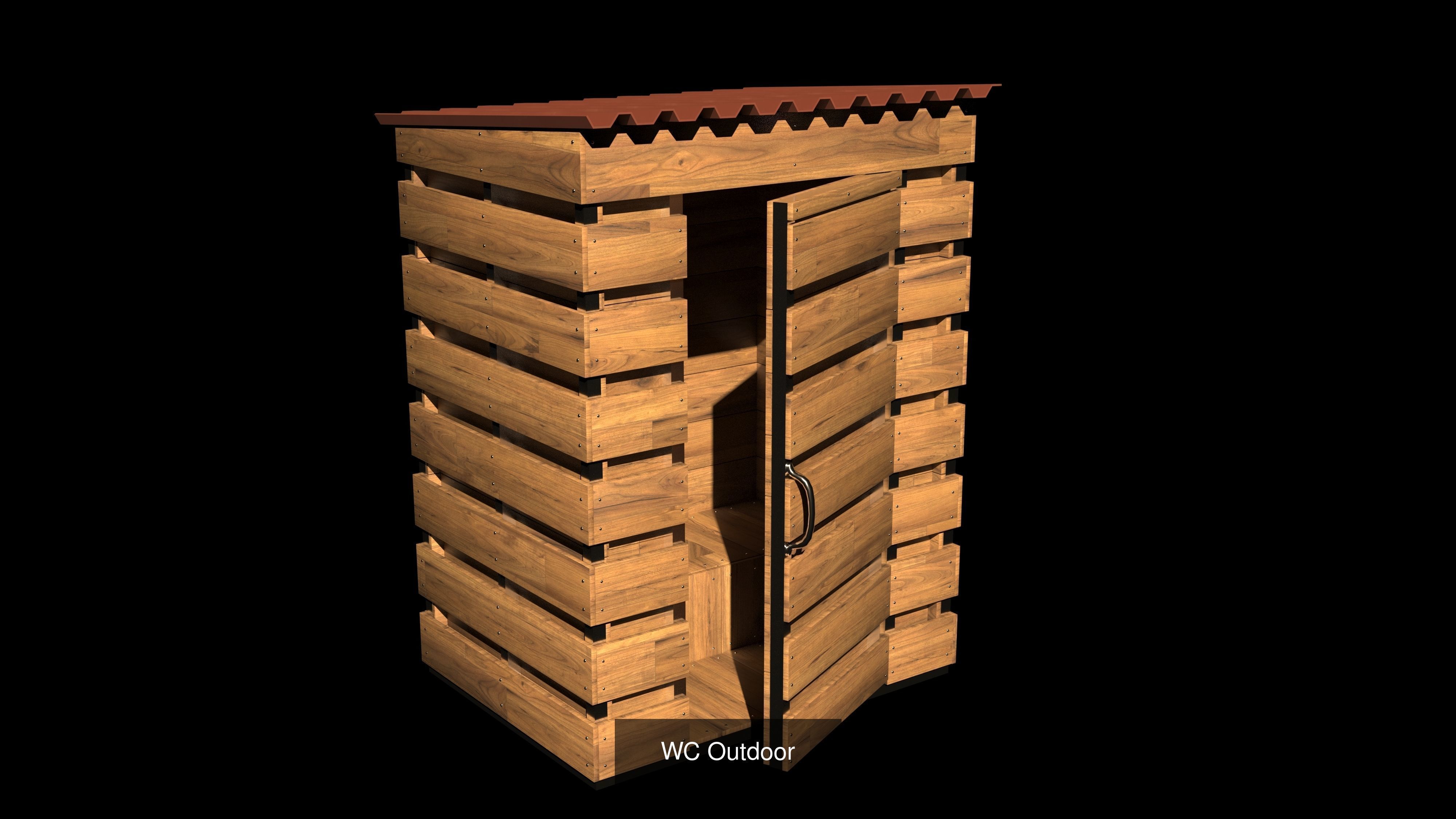 Outdoor WC and Summer shower 3D Model Collection_2