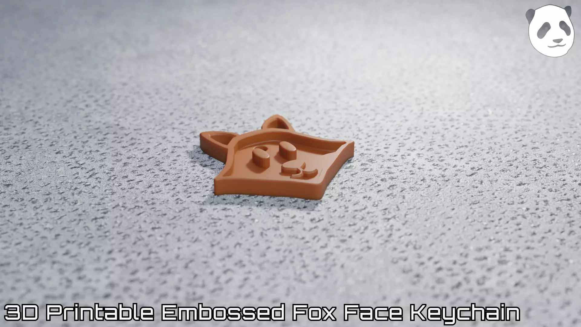 Embossed Fox Face Keychain 3D print model