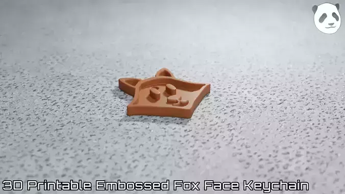 Embossed Fox Face Keychain 3D print model