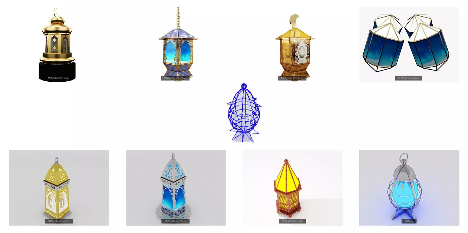 Ramadan lantern fanous Mega G9 3D Model Pack