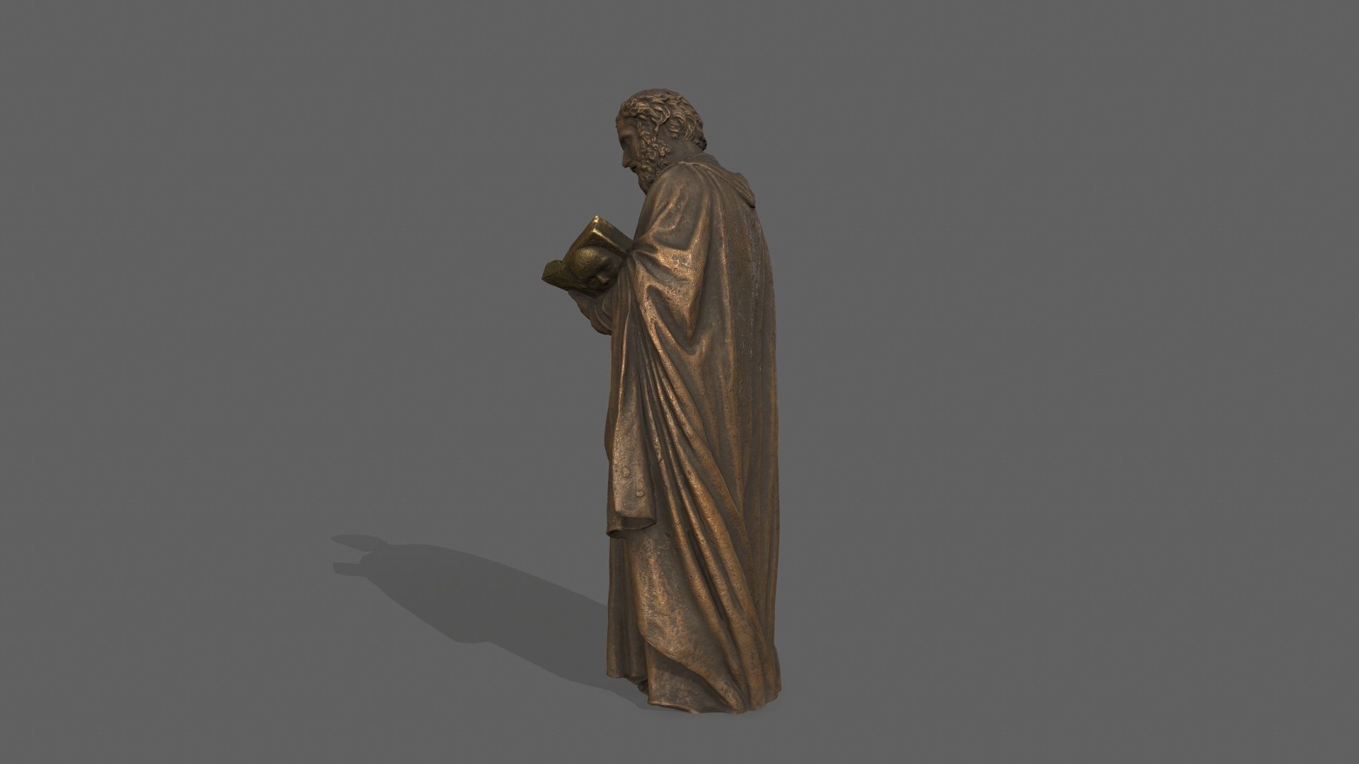 Old Man Statue Low-poly 3D model_8