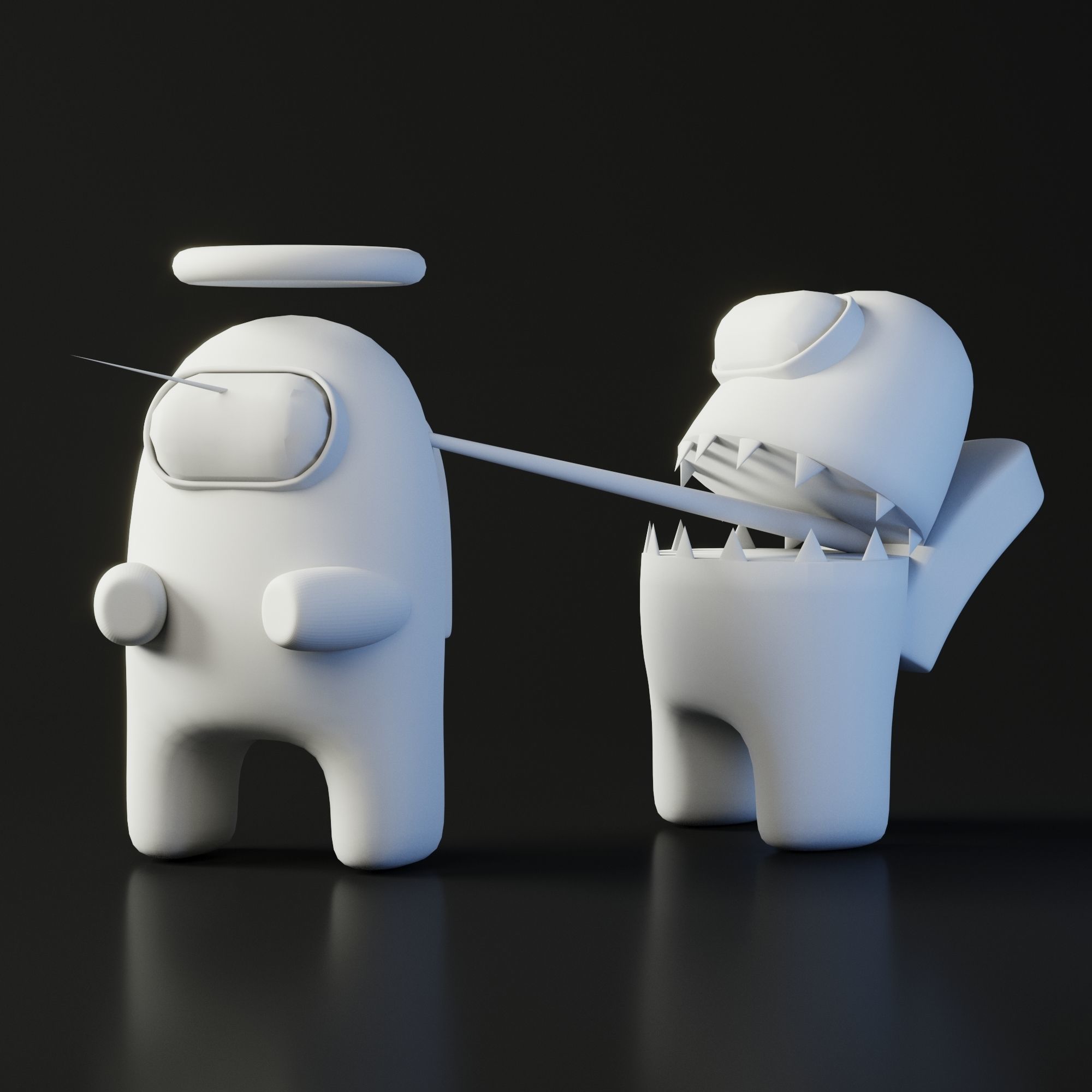 Sci - Fi Among Us Character Duo Low-poly 3D model_2