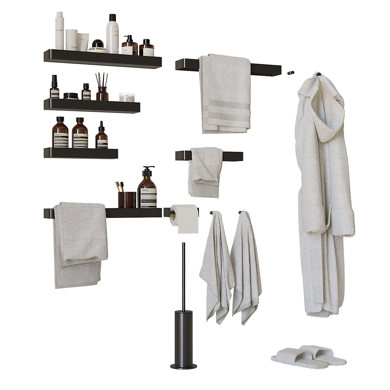 Decorative bathroom set 10 3D model_2