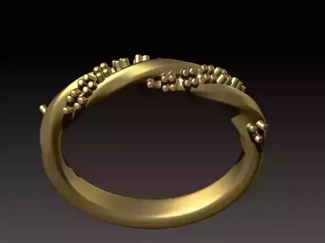 twisted shank engagement  ring 3D print model