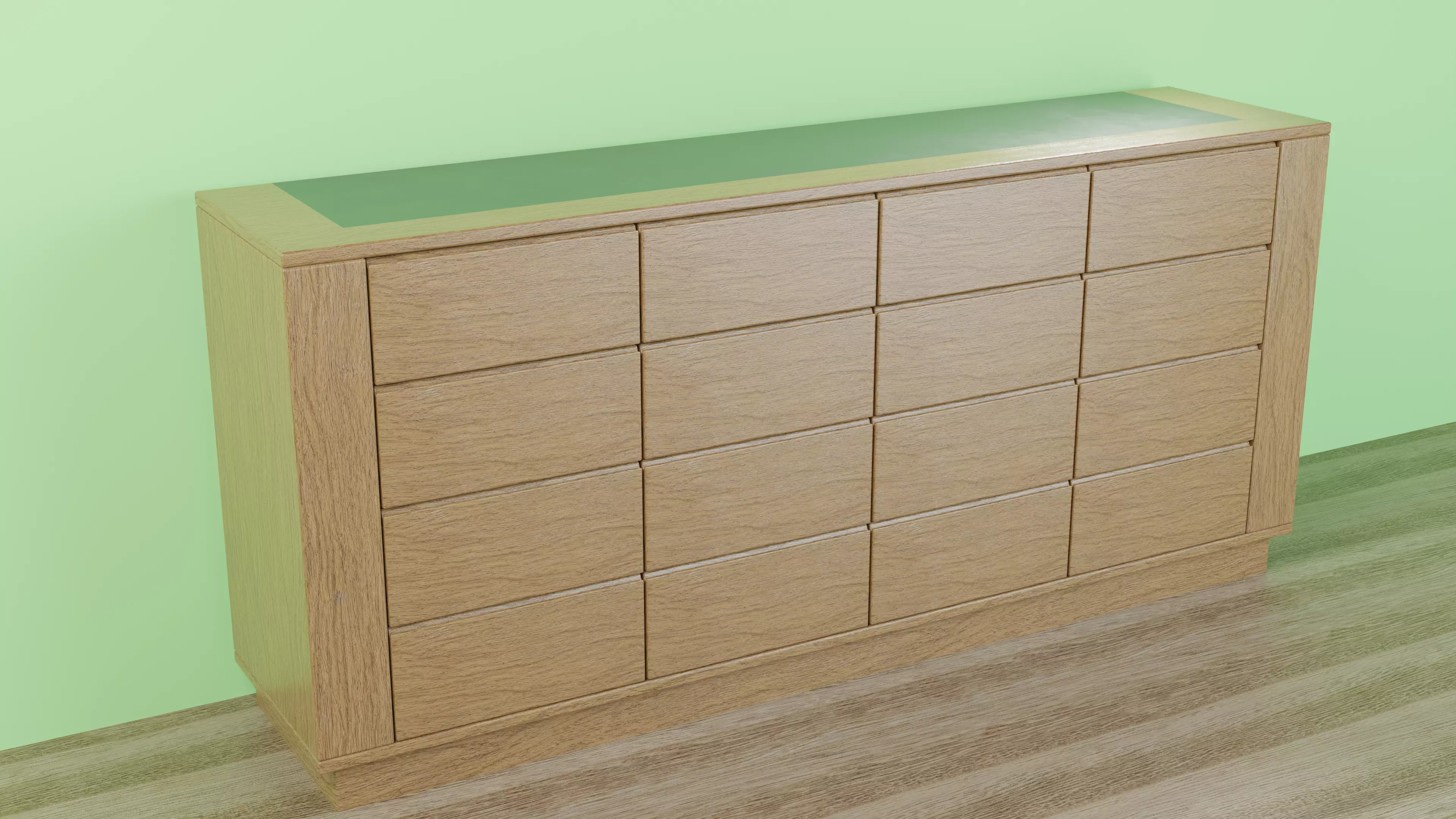 Varnished Solid Oak Buffet Low-poly 3D model