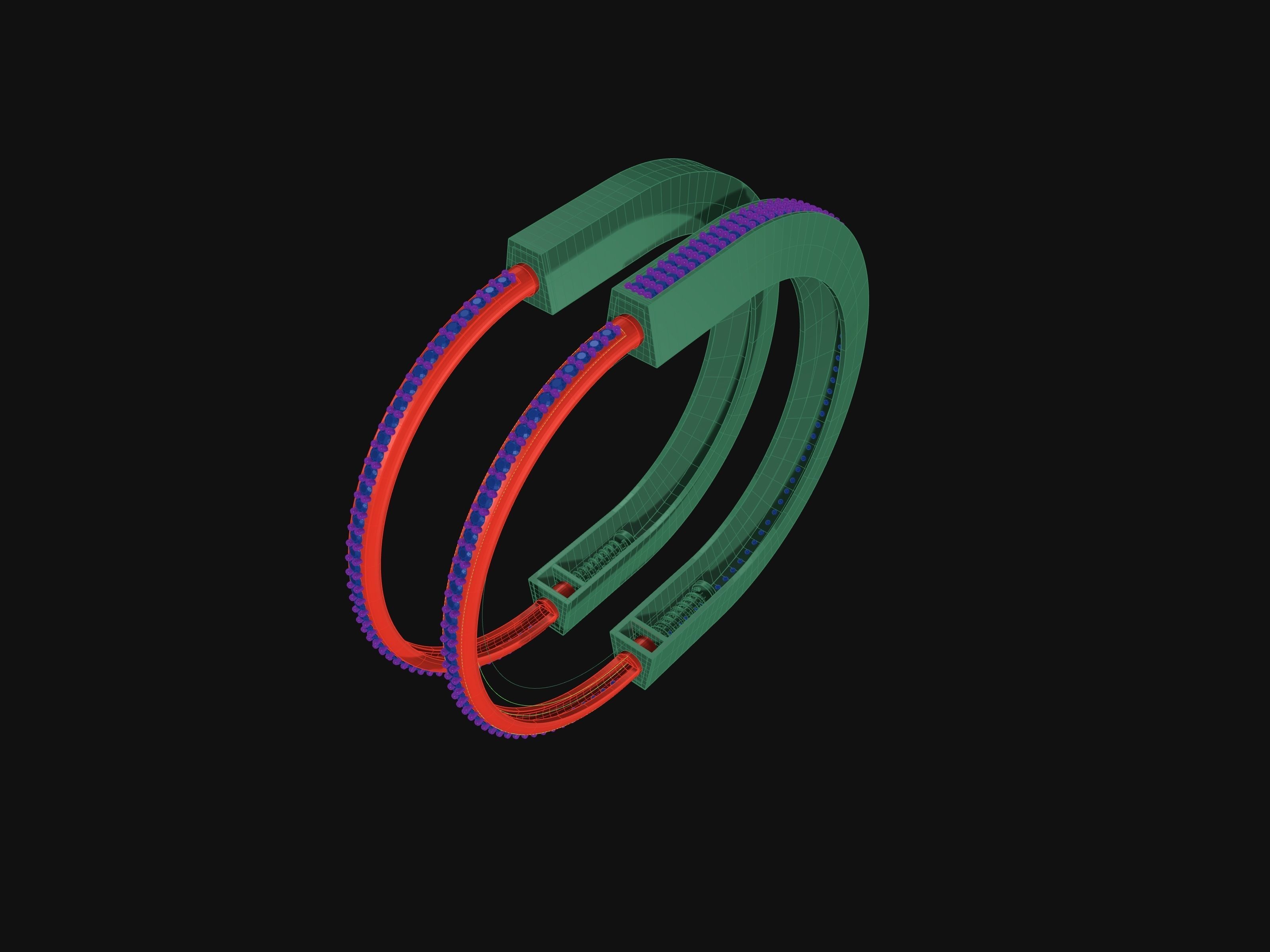 Bracelet Tiffany Lock Two Versions 3D print model_1