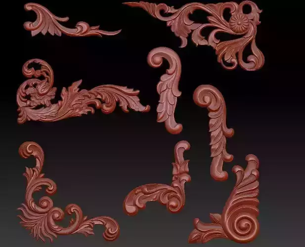 ornamentals set of ornate carvings