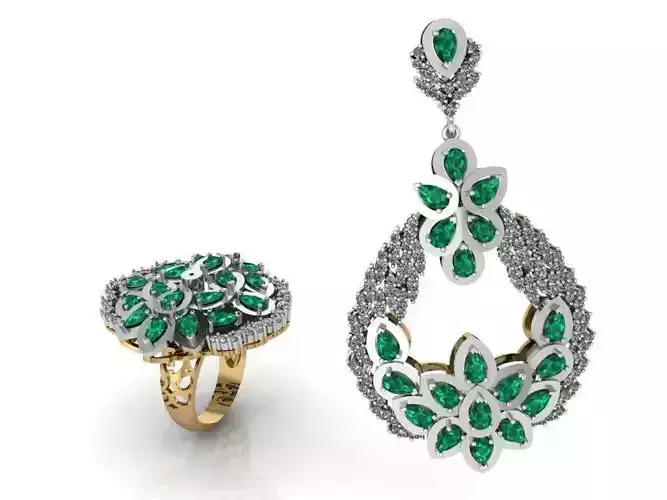 Green and white Diamond set 2403 3D print model