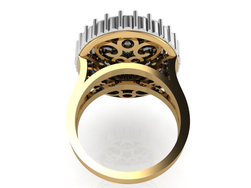 Emerald cut halo illusion seting twisted collection 2409 3D print model_1