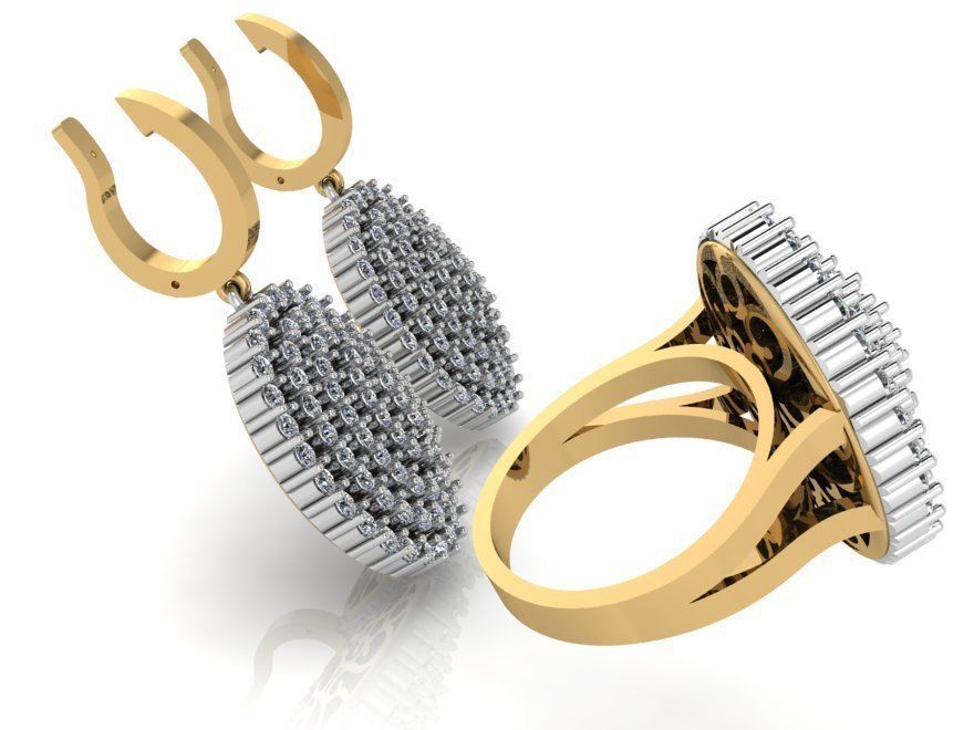 Emerald cut halo illusion seting twisted collection 2409 3D print model_3