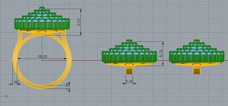 Emerald cut halo illusion seting twisted collection 2409 3D print model_6