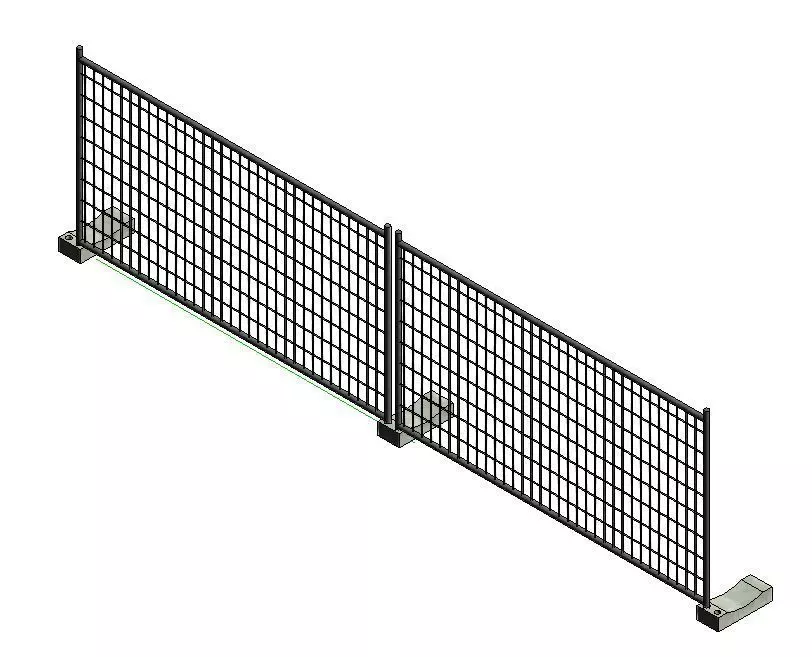 Parametric Boundary Fence Low-poly 3D model-17 Low-poly 3D model