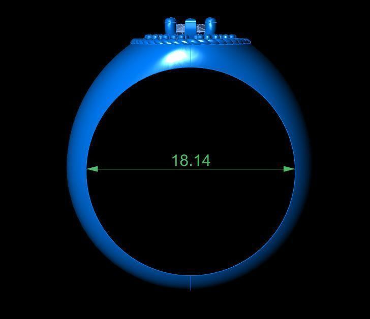 Diamond Signet ring 3D print model_12