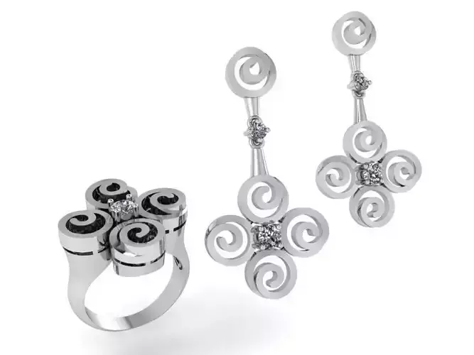 Textured Diamond set 2410 3D print model