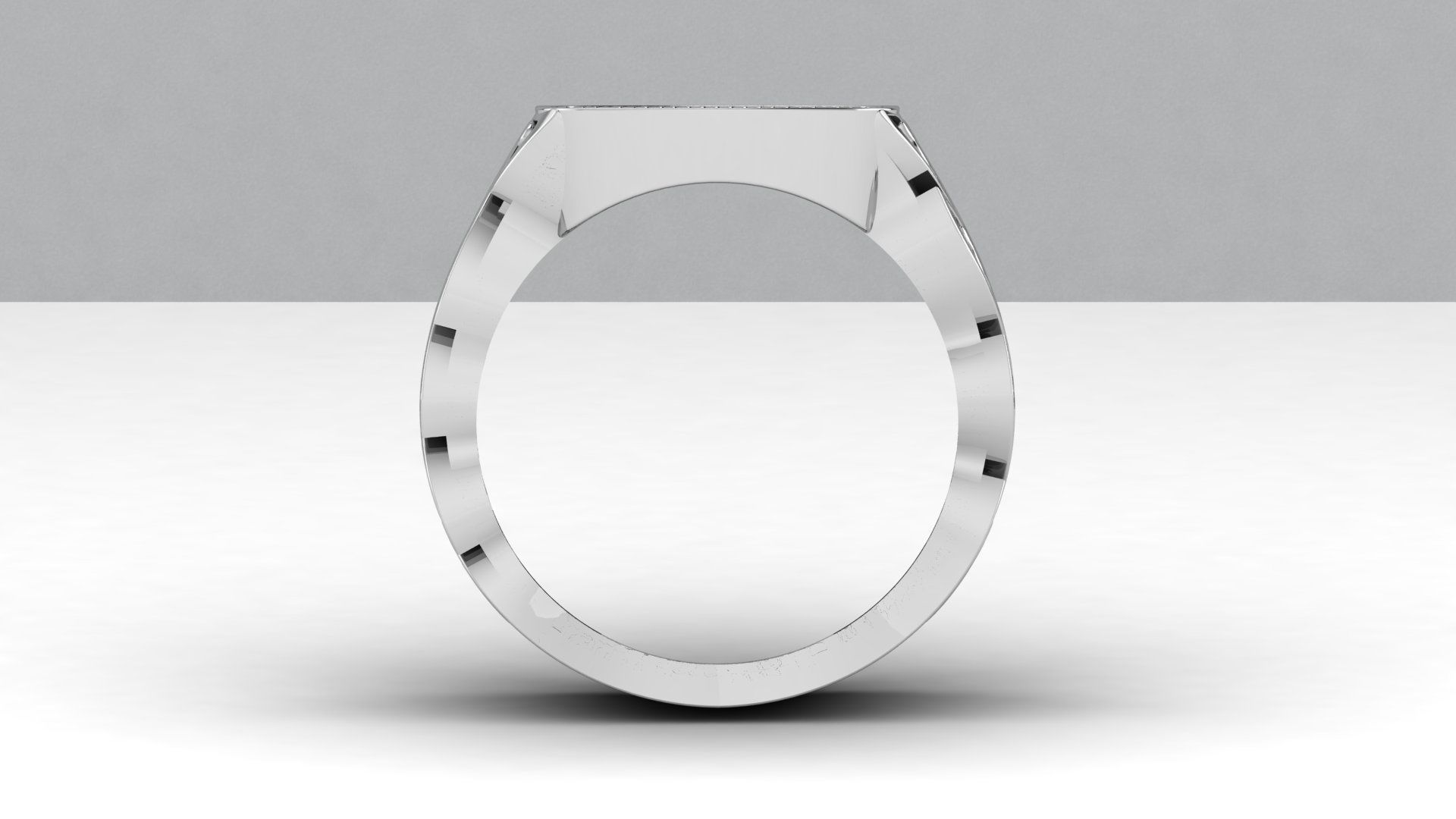 Signet Diamond  Enamel  Ring  3D print model_16