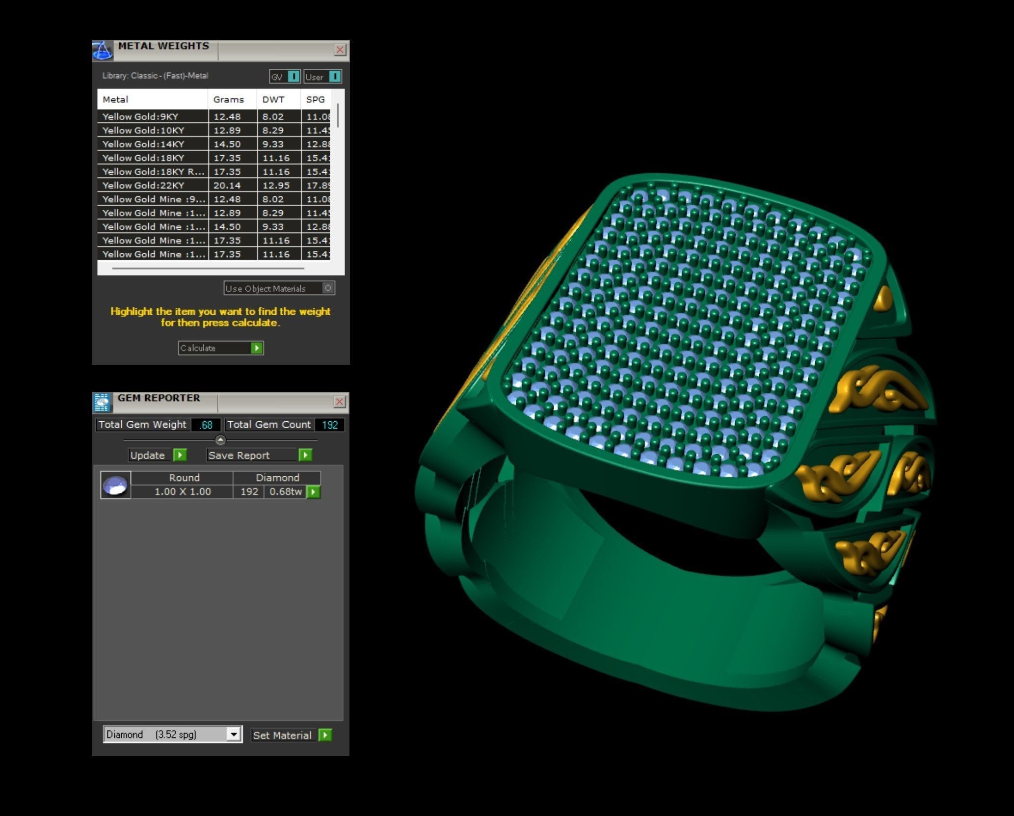 Signet Diamond  Enamel  Ring  3D print model_4