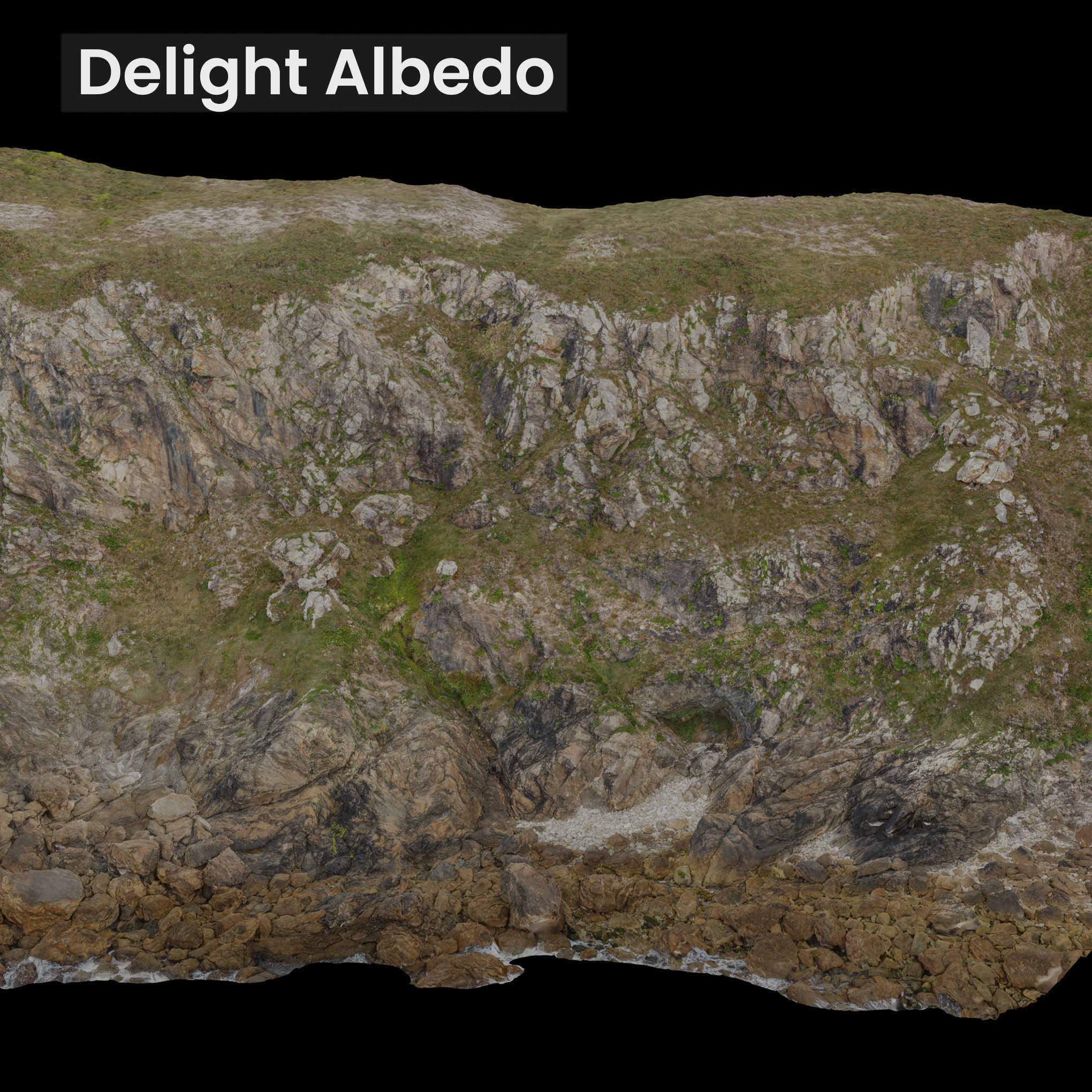 Large Coast Line Cliff PBR Scan 01 Low-poly 3D model_16