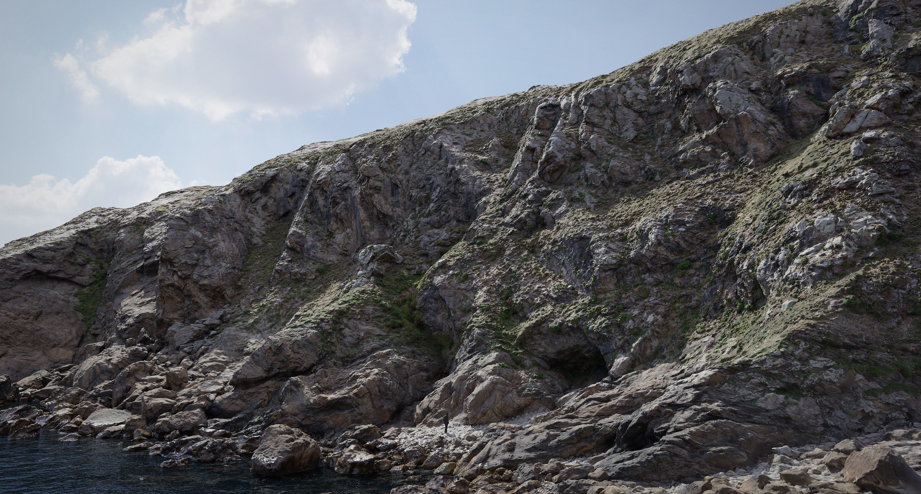 Large Coast Line Cliff PBR Scan 01 Low-poly 3D model_3