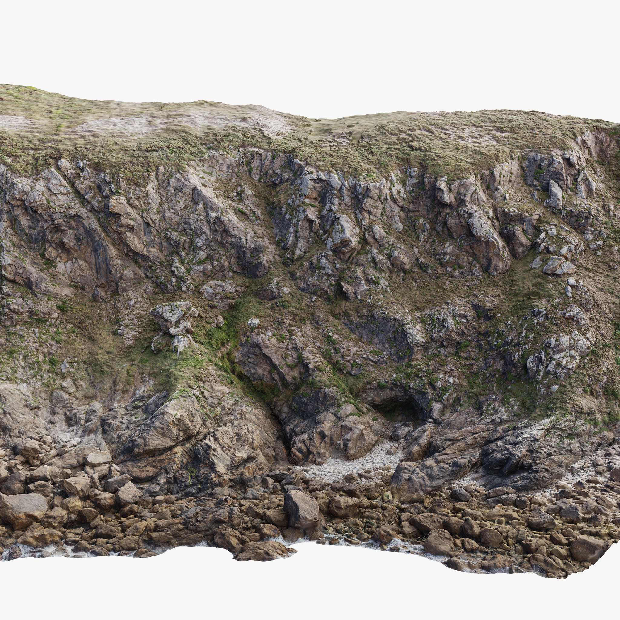 Large Coast Line Cliff PBR Scan 01 Low-poly 3D model_14