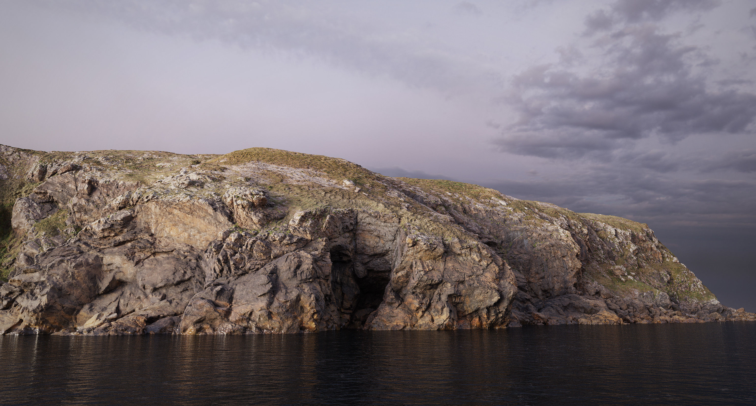 Large Coast Line Cliff PBR Scan 01 Low-poly 3D model_1