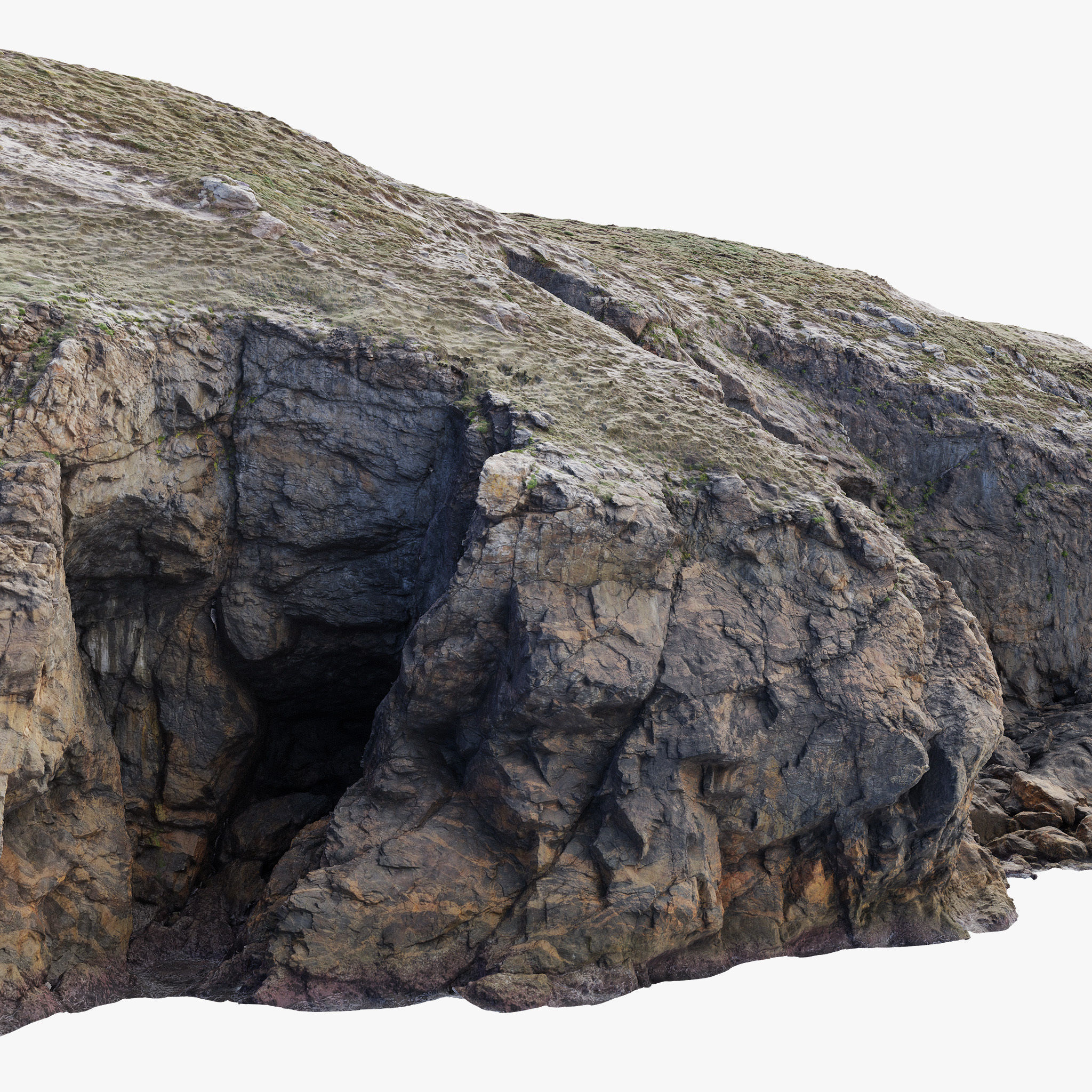Large Coast Line Cliff PBR Scan 01 Low-poly 3D model_11