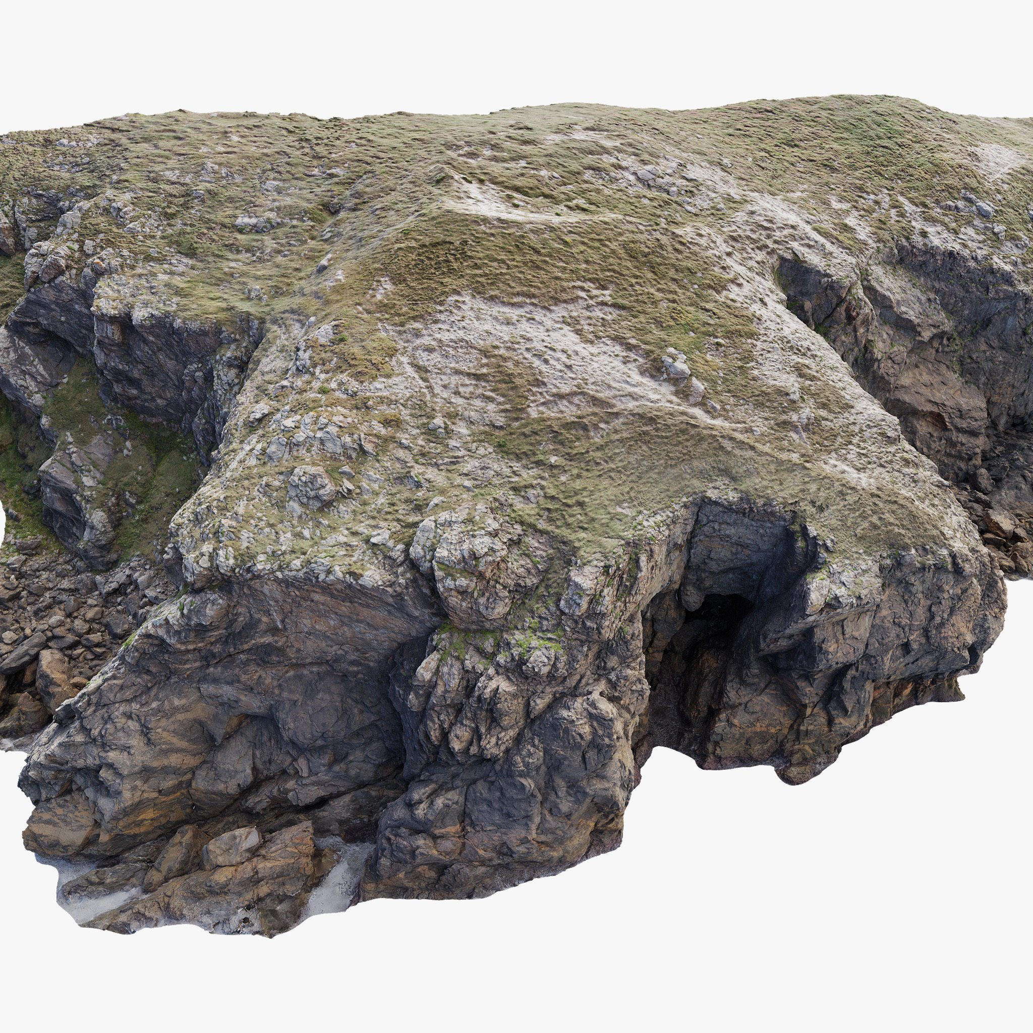 Large Coast Line Cliff PBR Scan 01 Low-poly 3D model_13