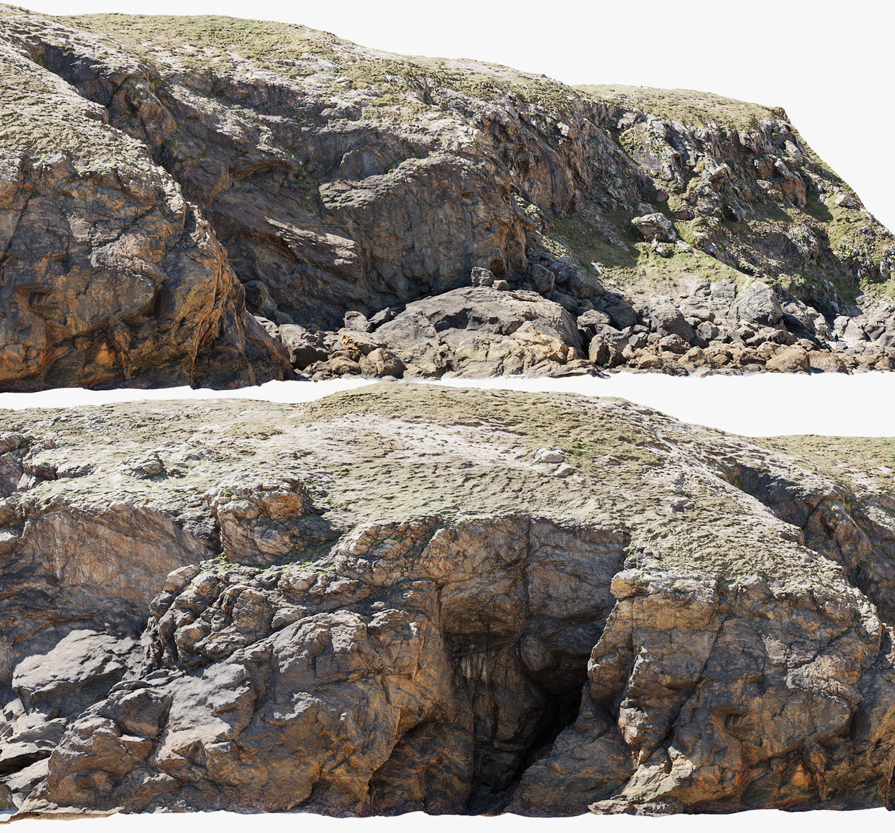 Large Coast Line Cliff PBR Scan 01 Low-poly 3D model_0