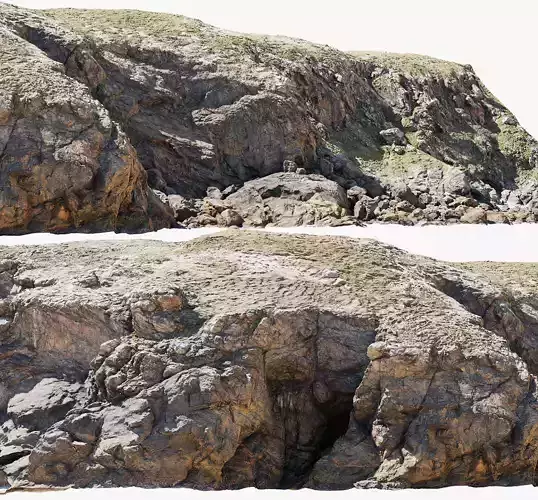 Large Coast Line Cliff PBR Scan 01 Low-poly 3D model