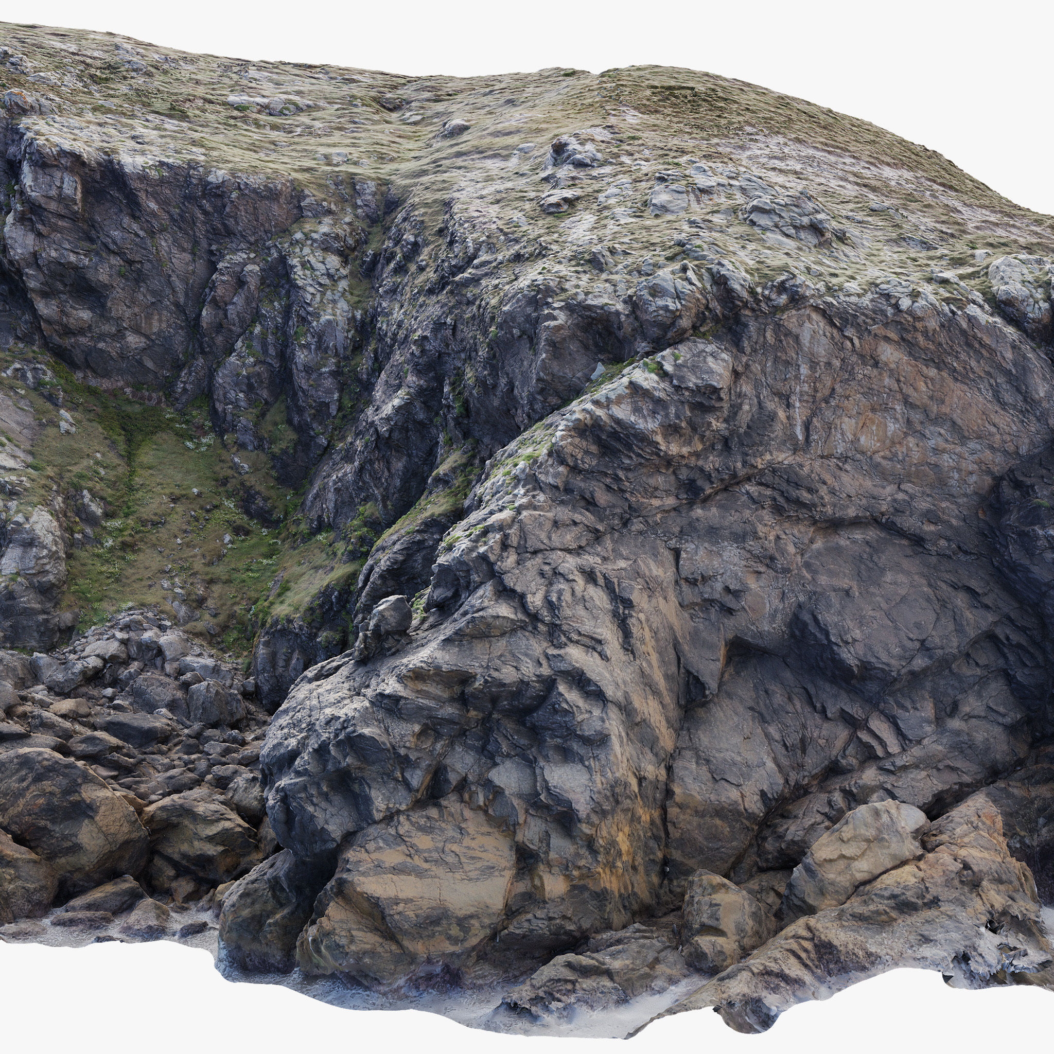 Large Coast Line Cliff PBR Scan 01 Low-poly 3D model_8