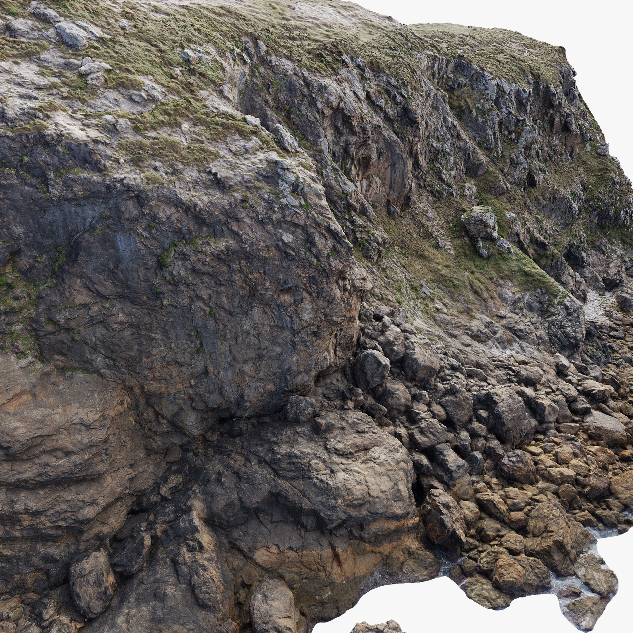 Large Coast Line Cliff PBR Scan 01 Low-poly 3D model_15
