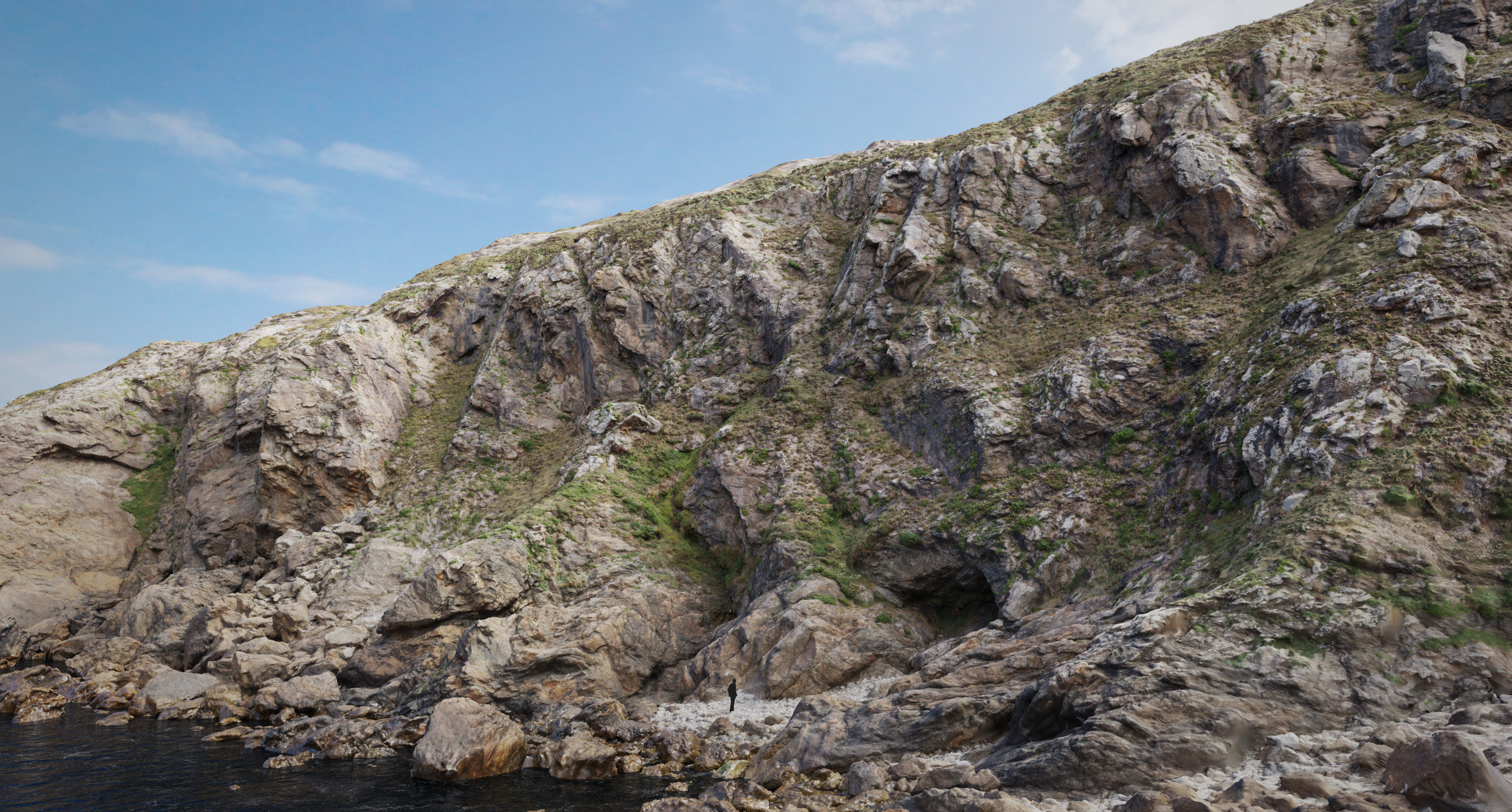Large Coast Line Cliff PBR Scan 01 Low-poly 3D model_2
