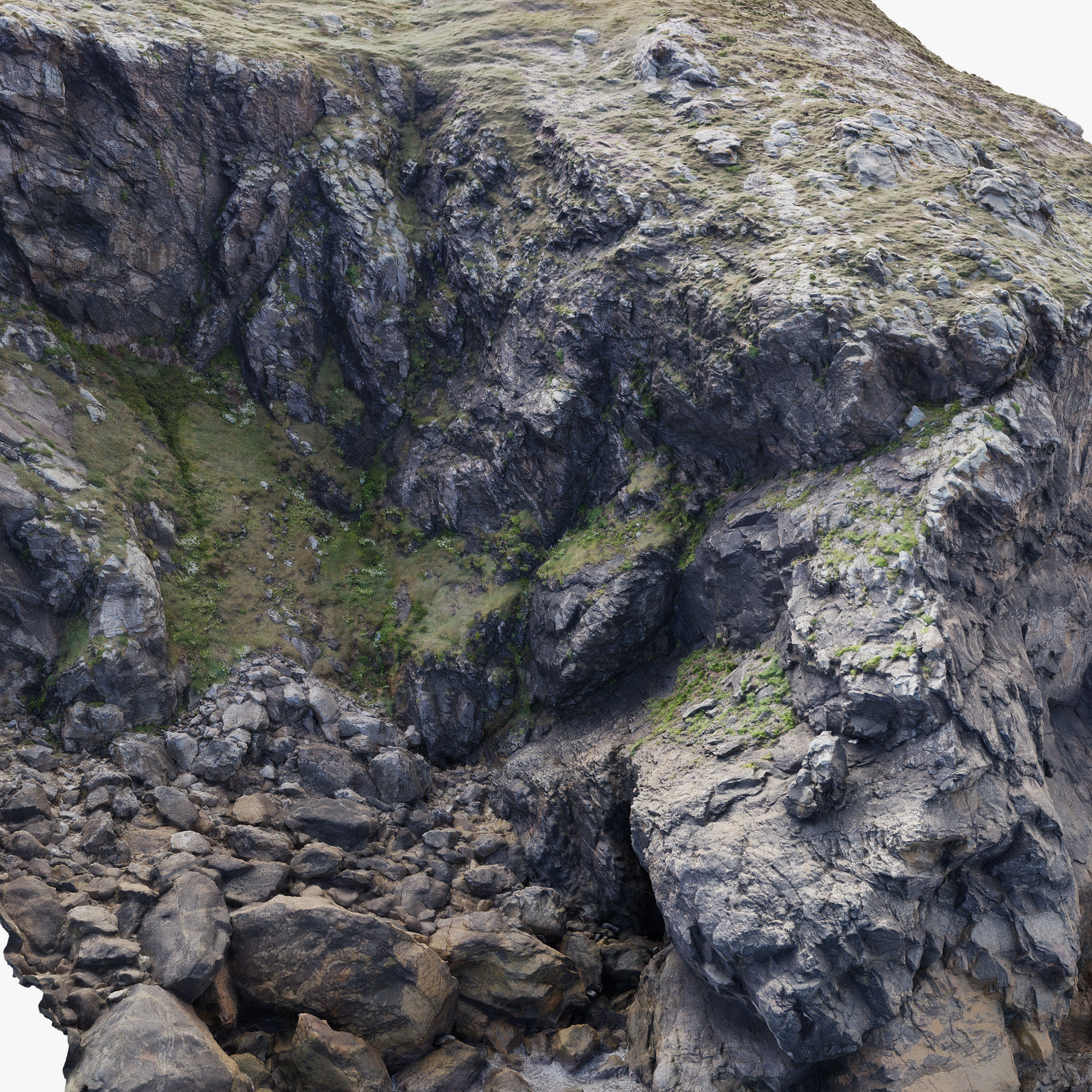 Large Coast Line Cliff PBR Scan 01 Low-poly 3D model_7