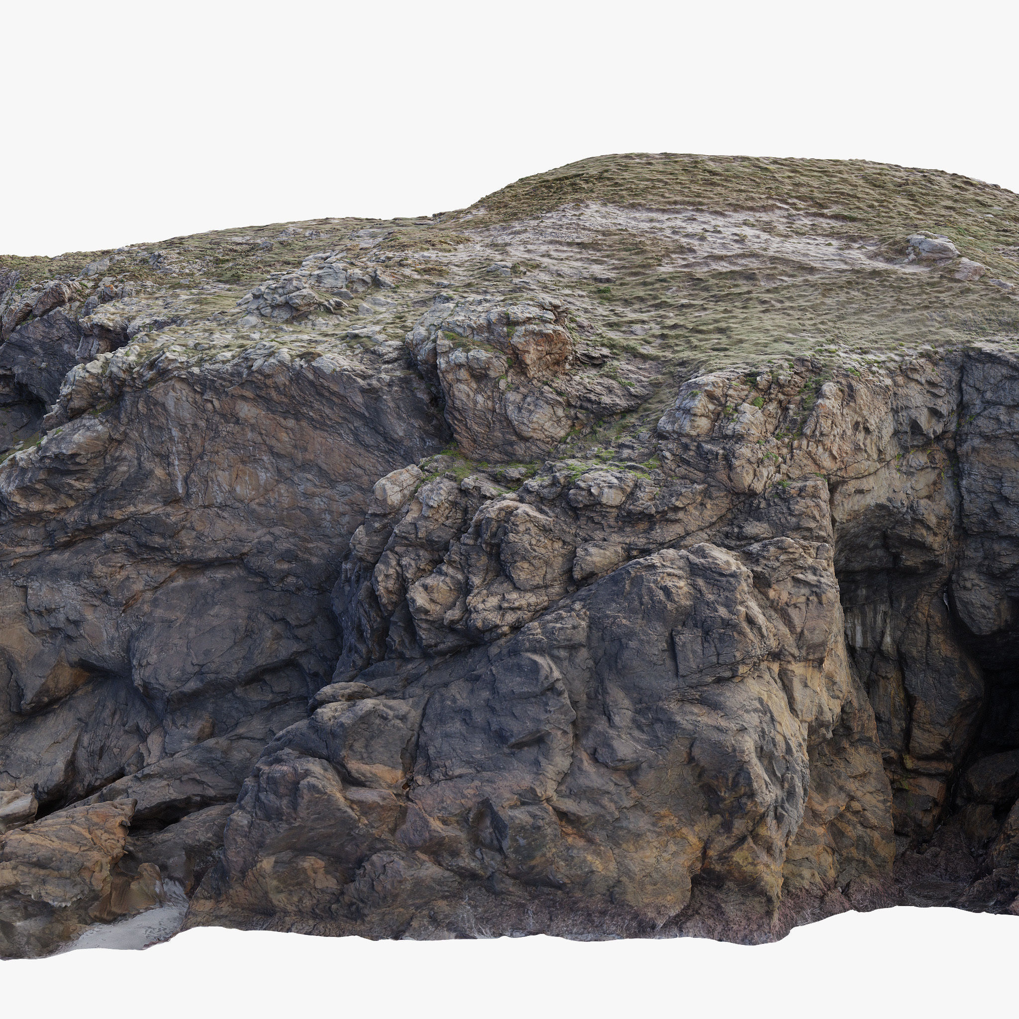 Large Coast Line Cliff PBR Scan 01 Low-poly 3D model_10