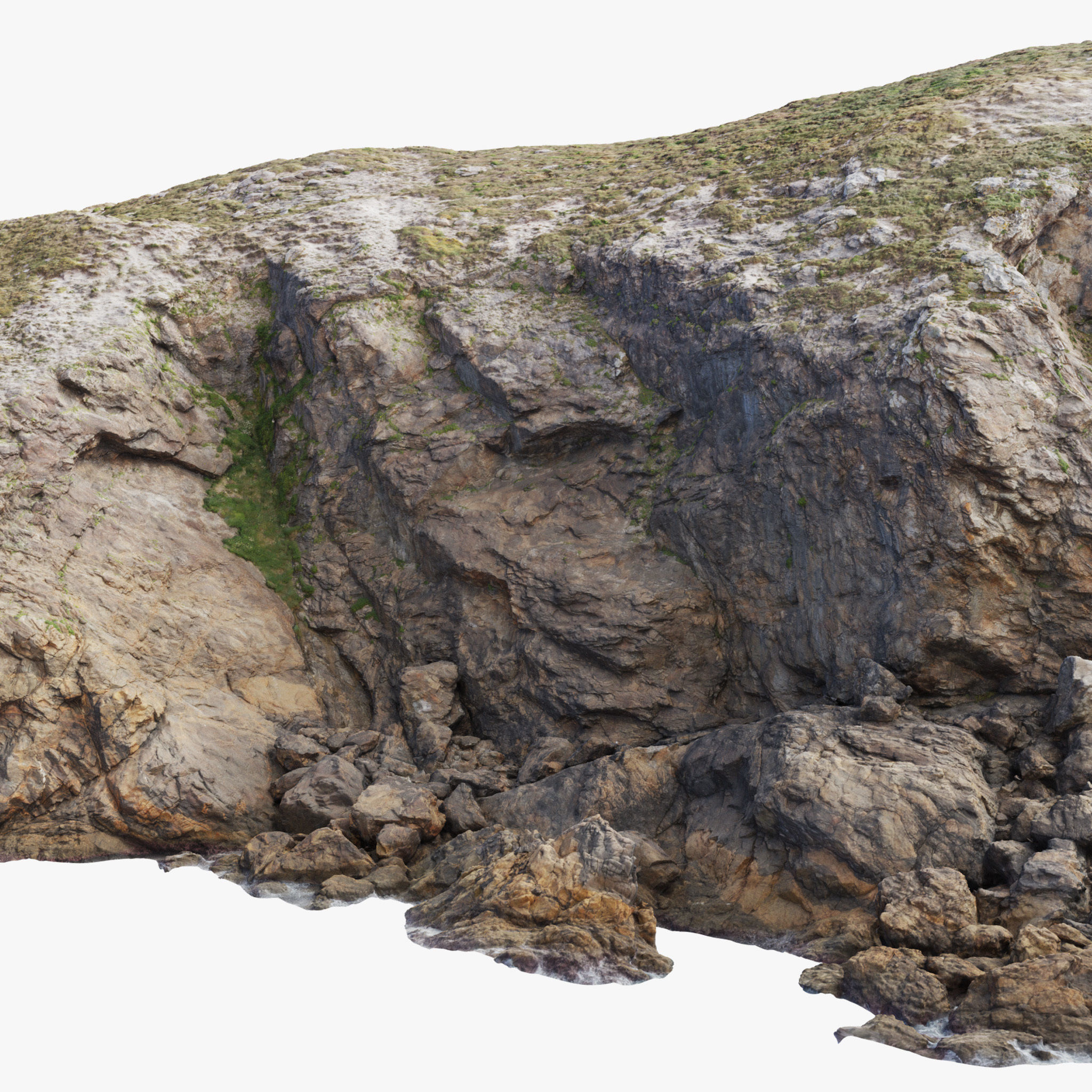 Large Coast Line Cliff PBR Scan 01 Low-poly 3D model_12