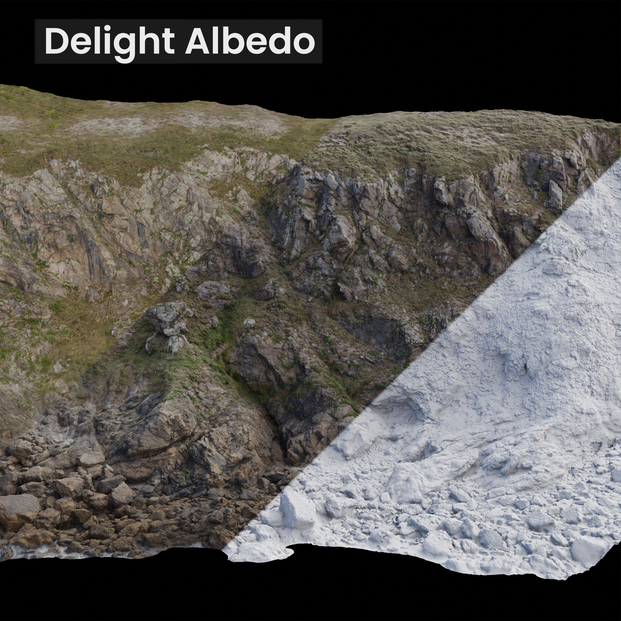 Large Coast Line Cliff PBR Scan 01 Low-poly 3D model_4