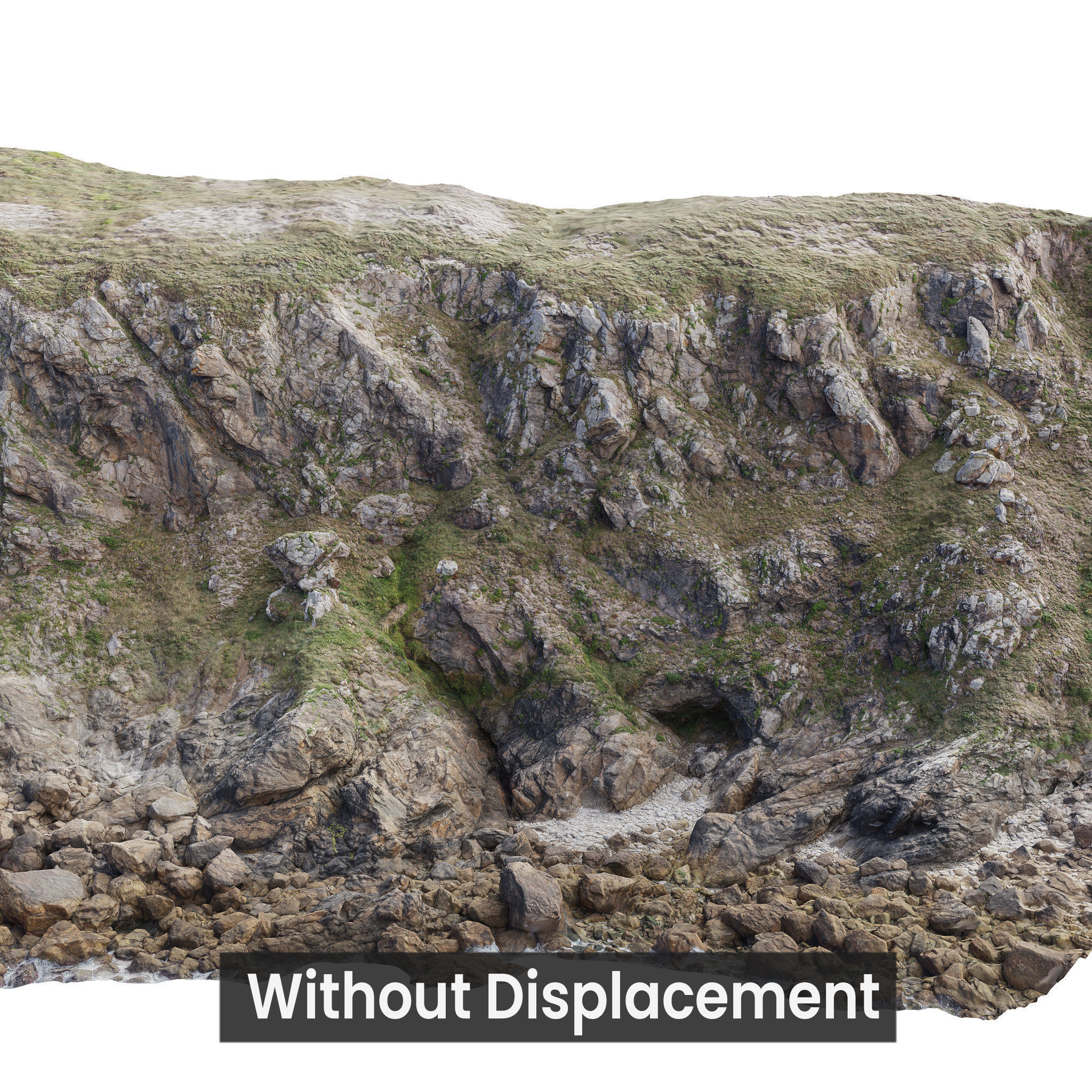 Large Coast Line Cliff PBR Scan 01 Low-poly 3D model_5