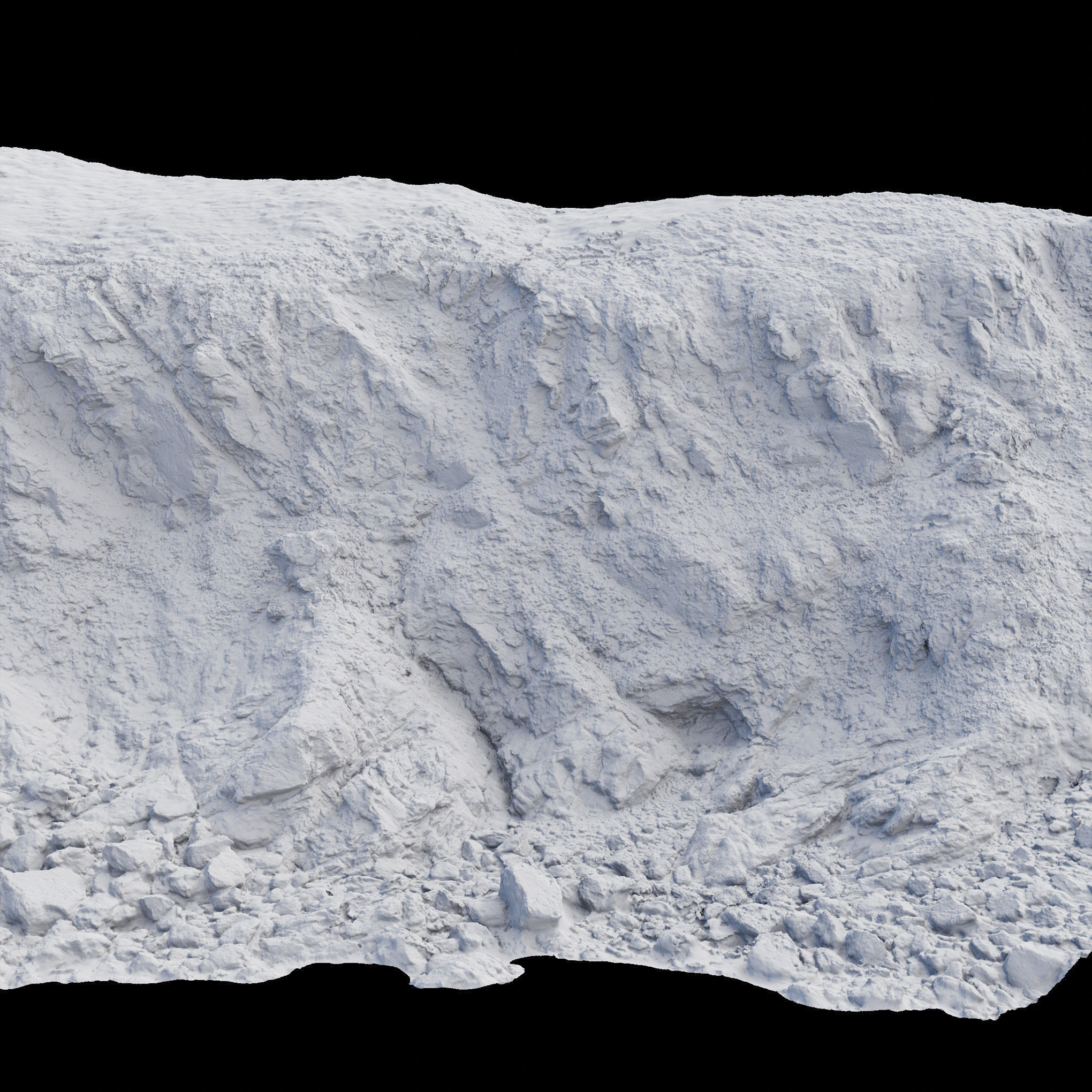 Large Coast Line Cliff PBR Scan 01 Low-poly 3D model_17