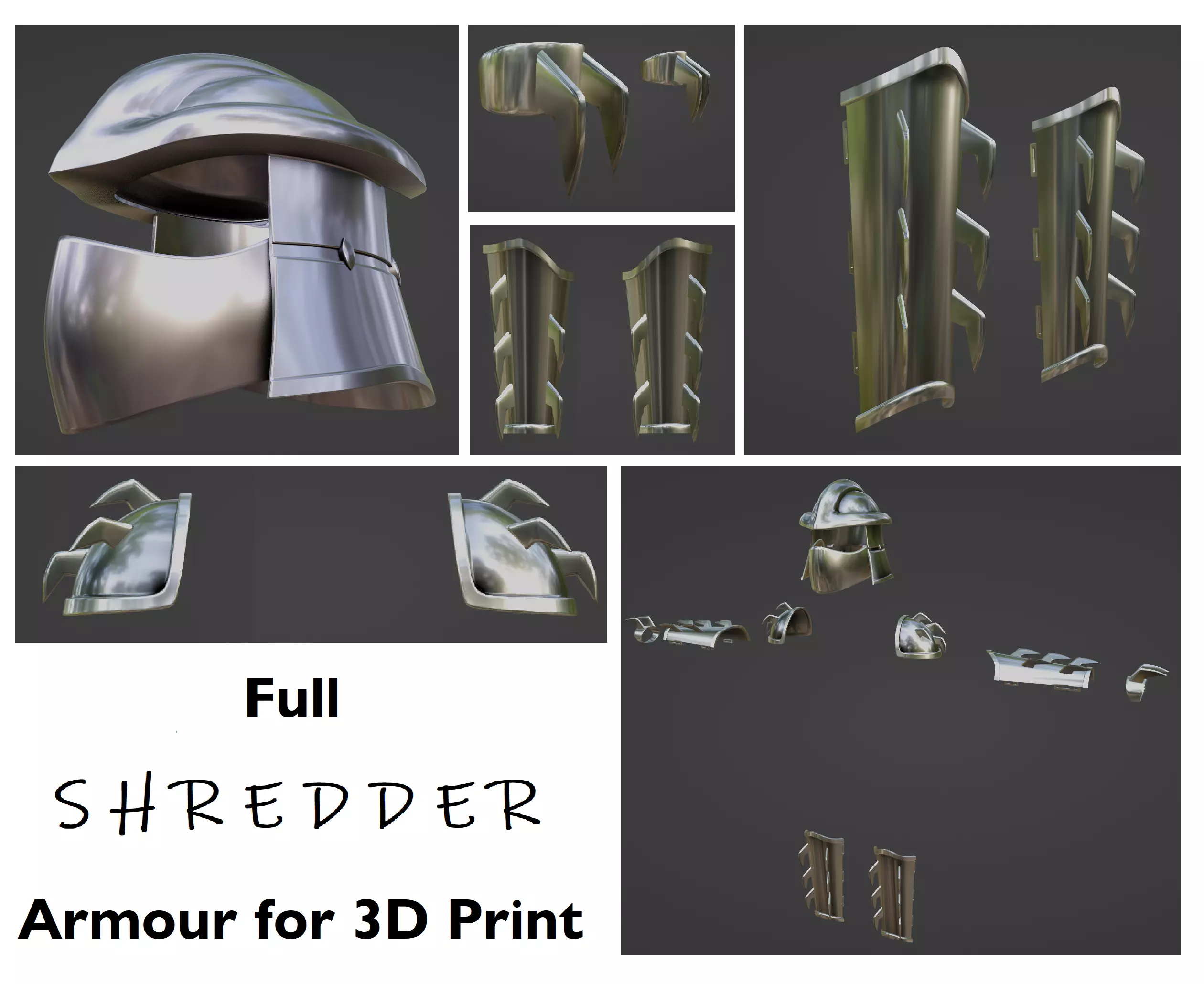 Full Shredder Armour For 3D Print 3D print model_0