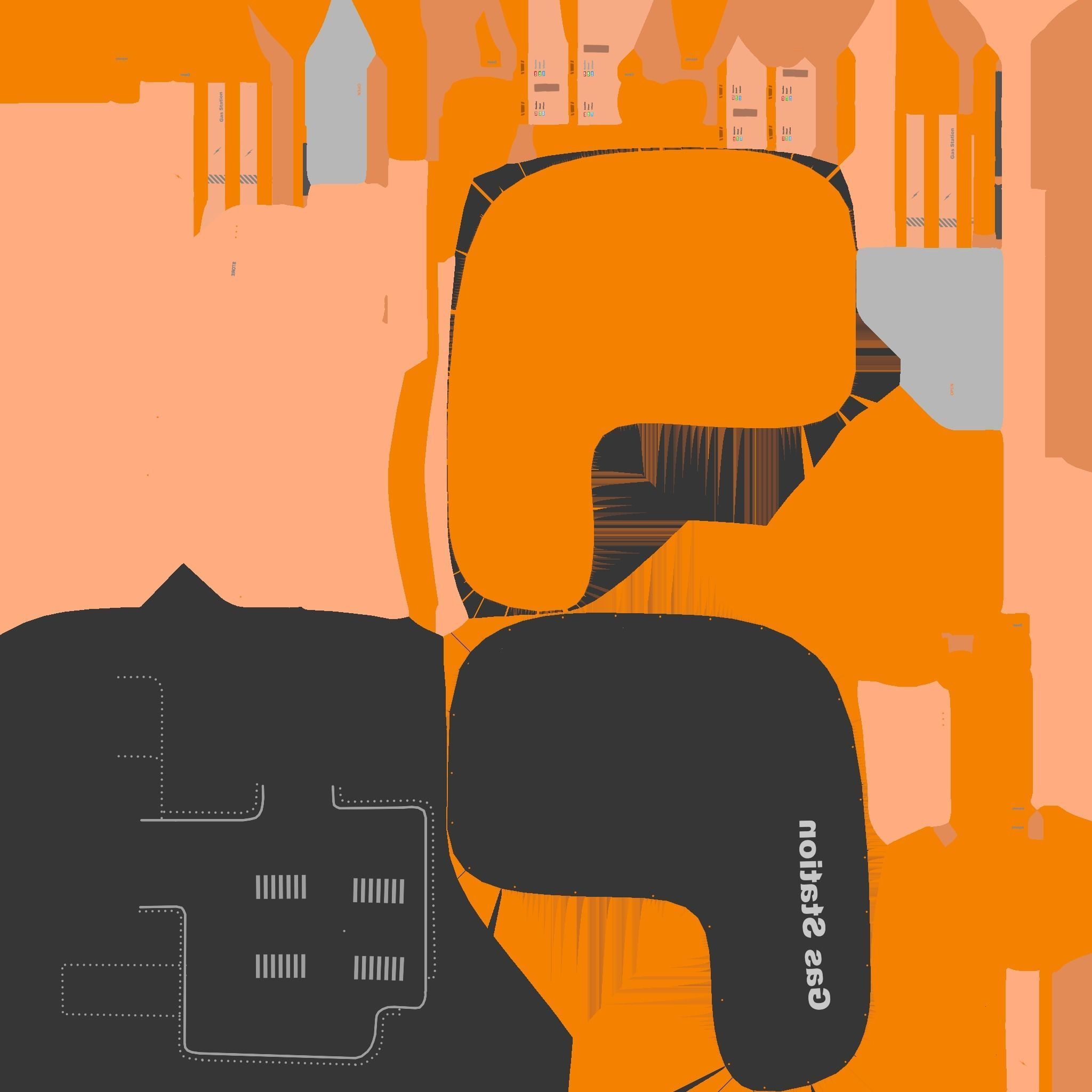 SciFi Gas Station A04 Orange - Sci Fi Exterior Design Low-poly 3D model_22