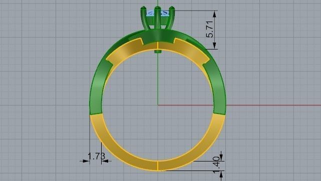 Marquise stone celtic ornanent ring 2417 3D print model  3D print model_6