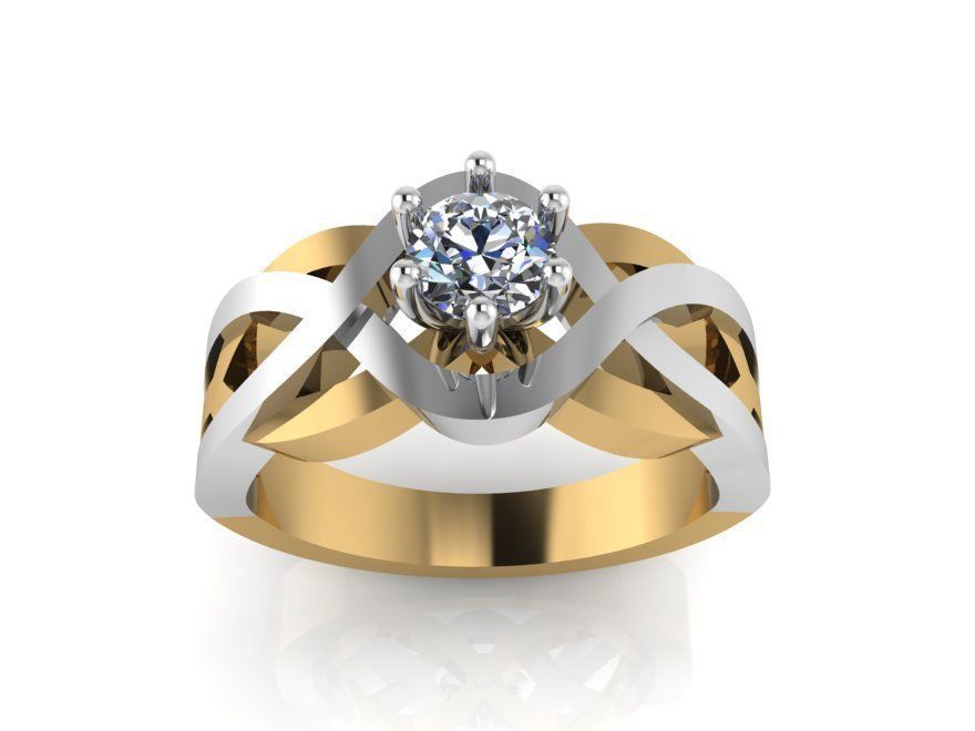 Marquise stone celtic ornanent ring 2417 3D print model  3D print model_1