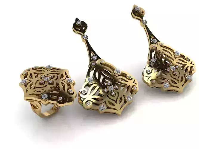 Arabic style diamond set 2418 3D print model