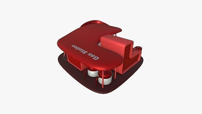 SciFi Gas Station A05 Red - Sci Fi Exterior Design Low-poly 3D model 3