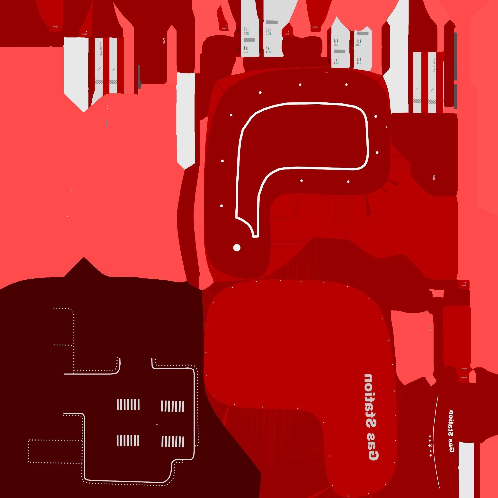 SciFi Gas Station A05 Red - Sci Fi Exterior Design Low-poly 3D model_23