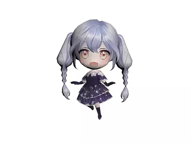 Chibi Girl Low Poly