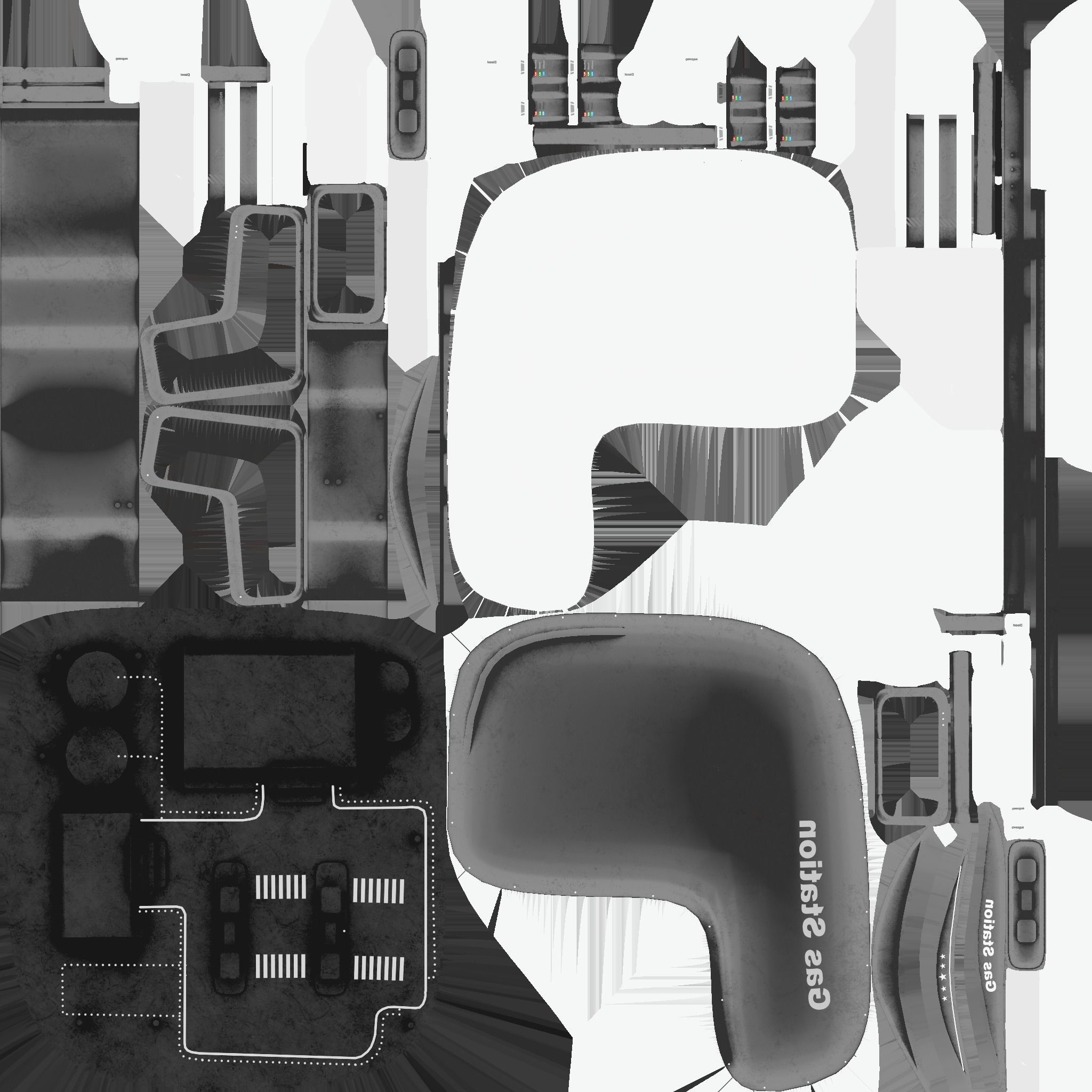 SciFi Gas Station A09 Dark Metal - Sci Fi Exterior Design Low-poly 3D model_23