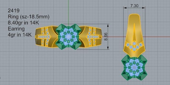 Bright diamond set 2419 3D print model 3D print model_11