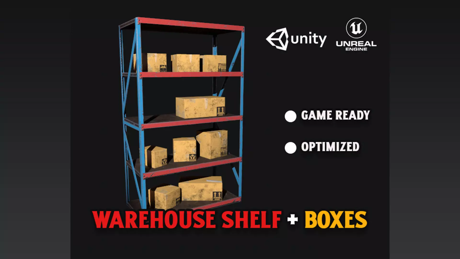 Warehouse Shelf Free low-poly 3D model